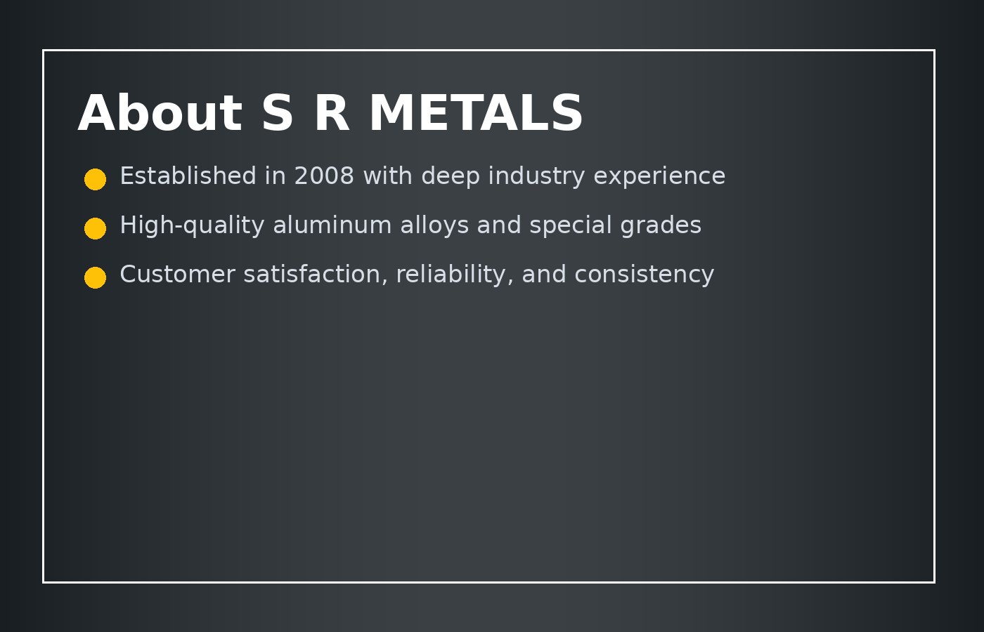 About SR Metals